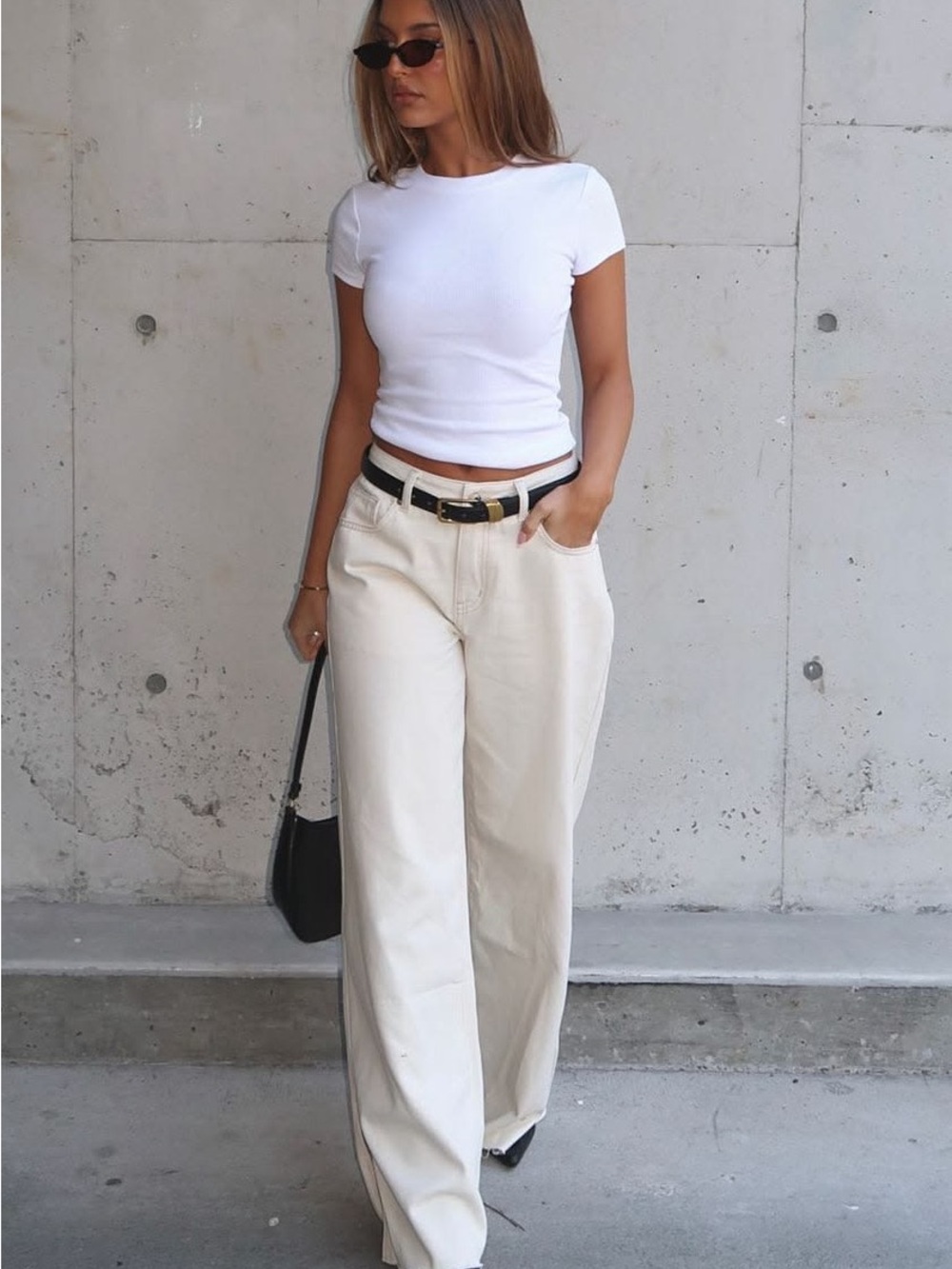 White Fox Boutique Cream Wide Leg Jeans